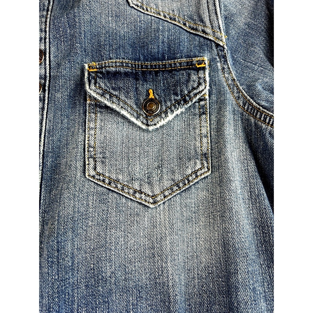 Free People Oversized Distressed Denim Raw Hem Jacket Size XS - Picture 4 of 9